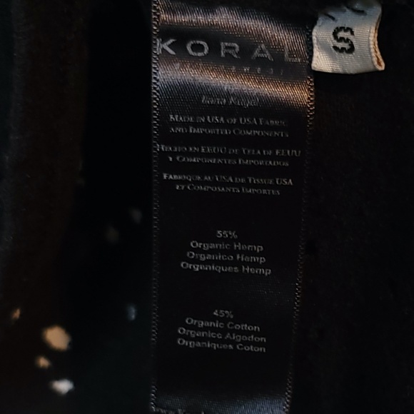 KORAL Organic Hemp Cotton Factory Distressed Laser Cut Black Hi Lo Tank Top sm - Picture 5 of 8